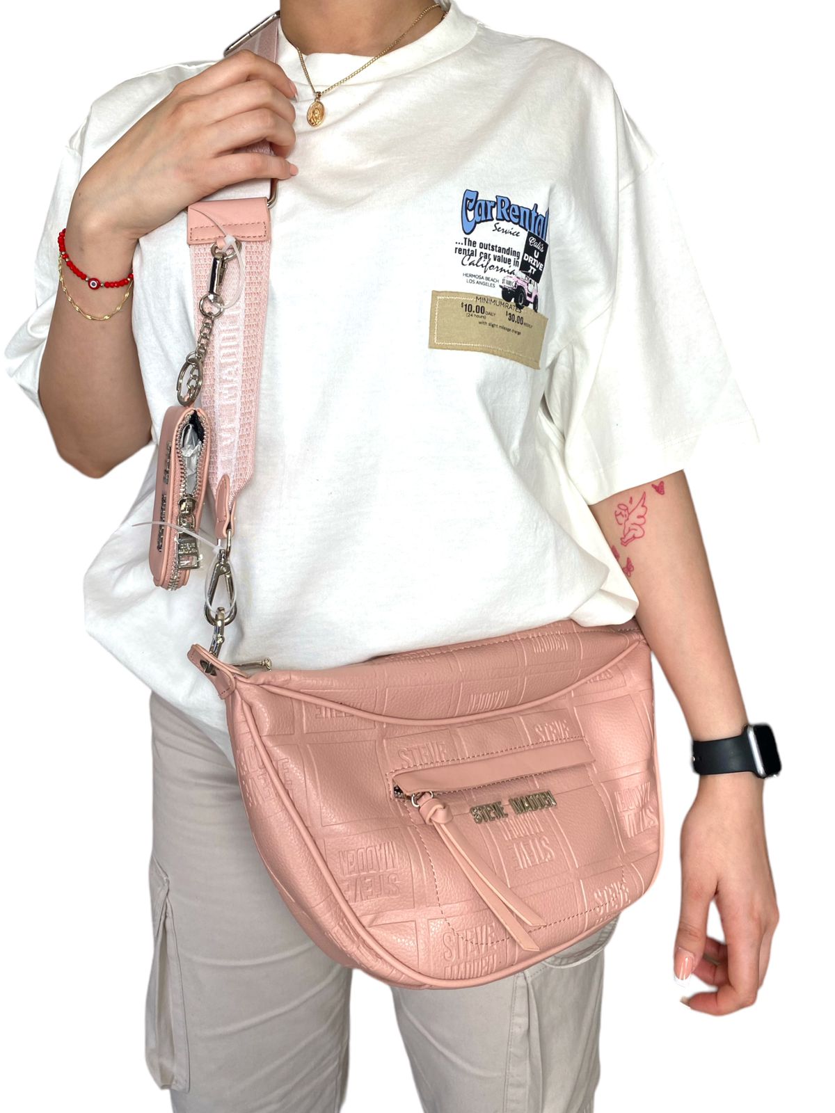 BANDOLERA STEVE MADDEN ROSA