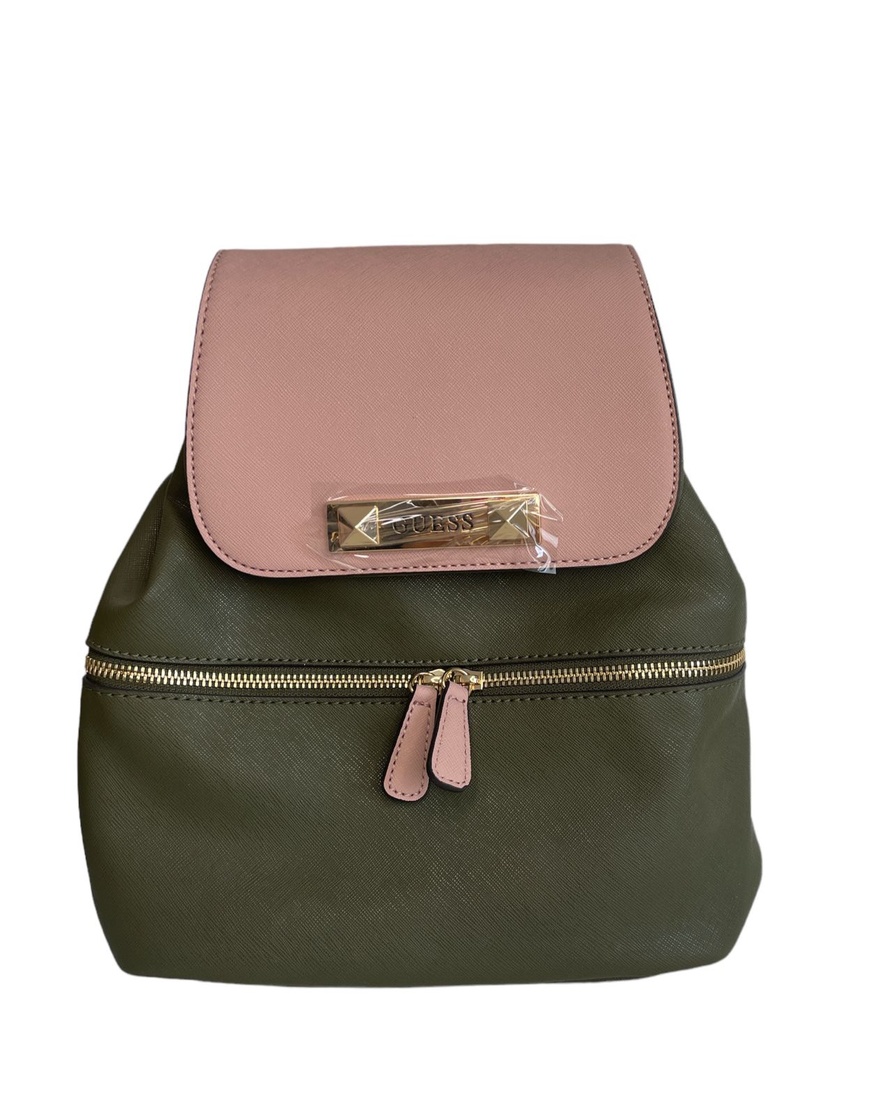 MOCHILA GUESS VERDE MILITAR CON ROSA