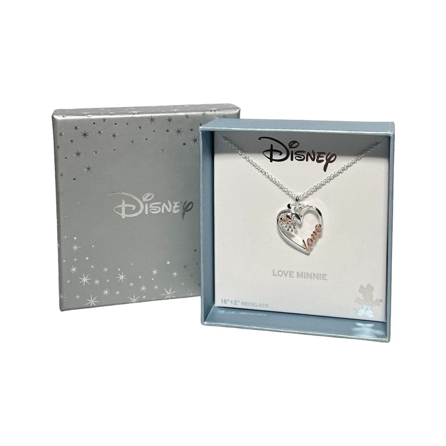 COLLAR DISNEY PLATEADO DE CORAZON DE LOVE MINNIE