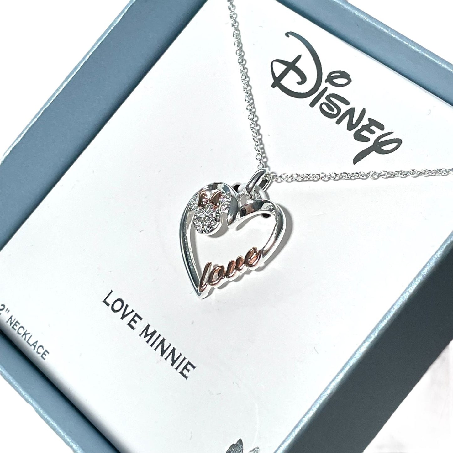 COLLAR DISNEY PLATEADO DE CORAZON DE LOVE MINNIE