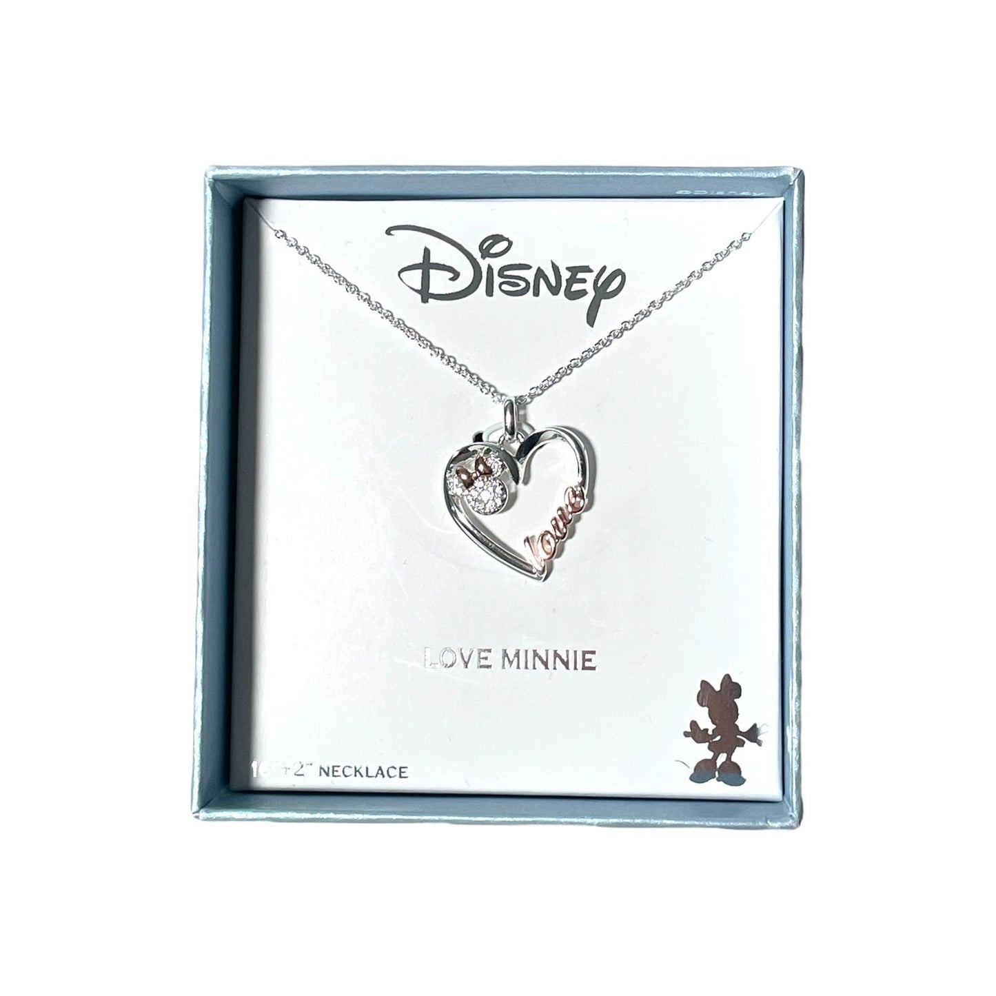 COLLAR DISNEY PLATEADO DE CORAZON DE LOVE MINNIE